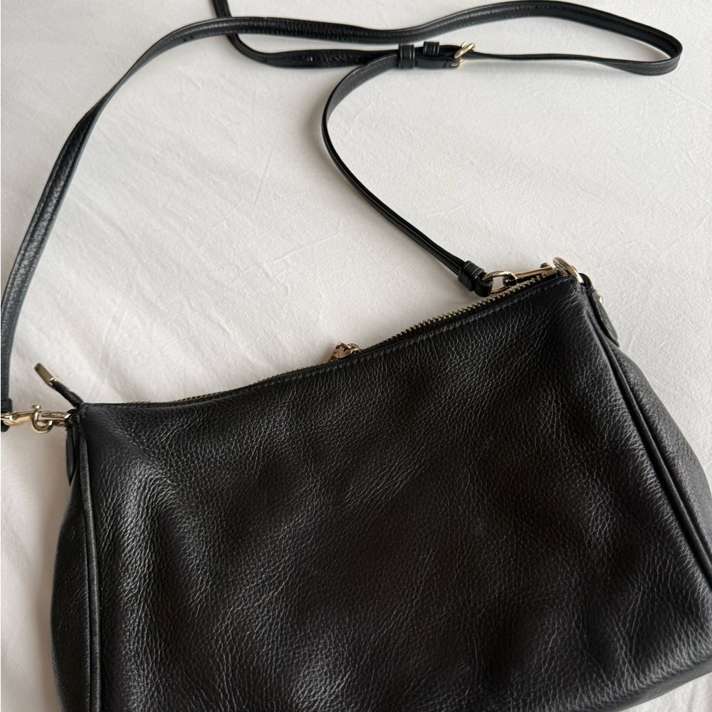 Coach Black Pebbled Leather Shoulder Bag - Picture 3 of 12